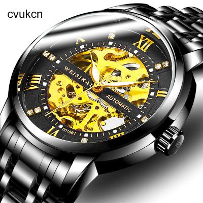 China cvukcn-Swiss movement Mechanical watch men's fashion business waterproof hollow automatic mechanical watch for sale