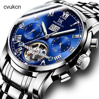 China Leather Hot Swiss watch Brand Luxury men Swiss watch mechanical watches with chronograph for sale