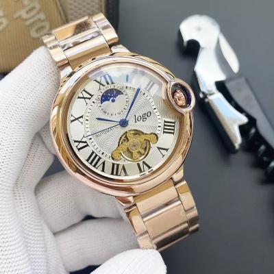 Chine Drop Shipping Luxury Men Waterproof Brand Automatic Mechanical Watch Moon Phase Tourbillon Design Watches For Man à vendre