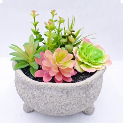 China Creative Indoor decorations artificial flower plants with basin potted artificial succulents wholesale for sale