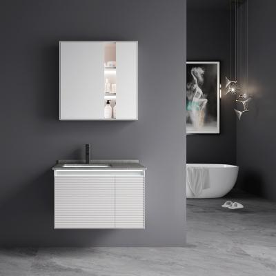 China Modern Manufacturers Wholesale Household Furniture PVC Bathroom Vanity Cabinet With Single Sink for sale