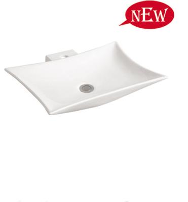 China Modern Simple Luxury White Ceramic Vanity Small Hotel Vessel Sink Top Bathroom for sale