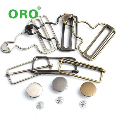 China Nickel Free Metal Brass Suspenders Button Buckle Wholesale Wire Buckle Ring Adjust Button Customization for sale