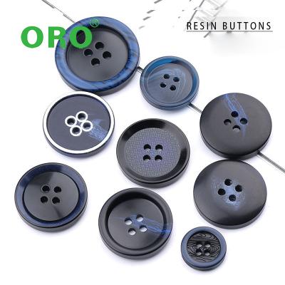 China Round Nickel Free Mesh Shirt Buttons Resin Buttons for Shirt and Pants Resin Buttons with Four Holes and Thin Edges for sale