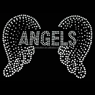 China Pointback Angel Design rhinestone transfer fix fancy custom hot bling pattern for sale