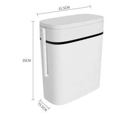 China Sustainable 2 In 1 Slim Plastic Automatic Multifunctional Bathroom Waste Trash Can With Toilet Brushes for sale