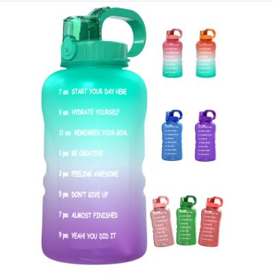 China 2021 Water Sports Fashion Tritan Bottle Eco Friendly Plastic Fruit Infuser Bottle Plastic Drinking Bottle With Time Marker for sale