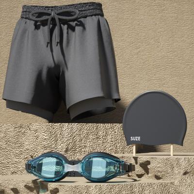 China QUICK DRY Quick Dry Classic Beach Shorts Set With Swim  Googles 2 in 1 High Quality Compression Lined Swim Trunks With Lining for sale