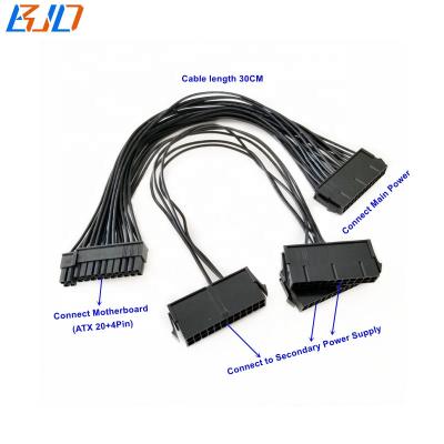 China 24Pin to 4 Port 24 Pin Cable ATX 24 Pin Male ATX 1 to 4 Port 24-Pin Motherboard Power Supply Cable 18awg 30CM for GPU in stock for sale