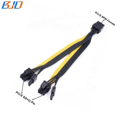 China GPU PCI Express PCI-E 8Pin Graphics Card to Dual 2 x GPU 8 (6+2) Pin VGA Graphics Video Card Power Cable 20CM 18AWG for sale