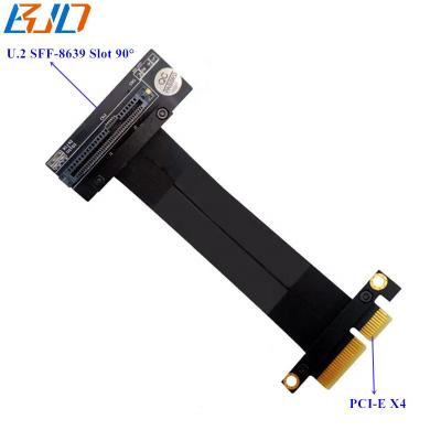 China U.2 (SFF8639) to PCI-E x4 SFF-8639 U.2 U2 Extension to PCI-E PCIe 3.0 Riser 4X Card Converter Adapter Extension Cable 10~100CM 90 degrees for sale