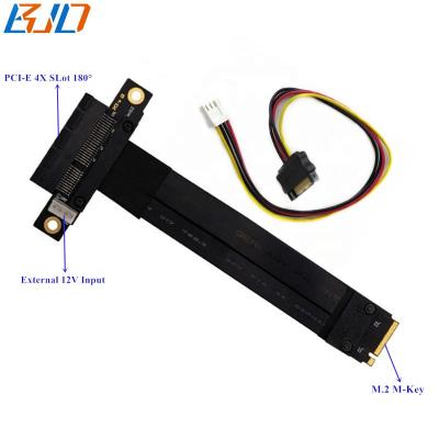 China 100% Full Speed ​​M.2 NGFF M-Key to PCI-E 4X Slot Female Riser Extension Cable 32Gbps 180 Degree for sale