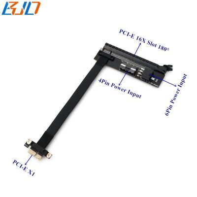 China Import Tinned Copper Wire PCI-E 3.0 1X to PCIe 16X Riser Card Extension Cable with IDE 4Pin and 6 Pin Connector for Graphics Card for sale