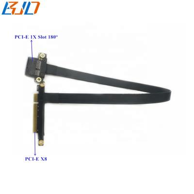 China Easy Installation PCI Express PCIe X8 Male to 1X Riser PCI-E 3.0 8x Female Card x1 Extension Cable 8Gbps 180 Degree 10 -100CM for sale