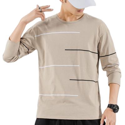 China MANLORIC Fashion Breathable Mens Casual Long Sleeve T Shirts Slim Fit Basic Shirts for sale