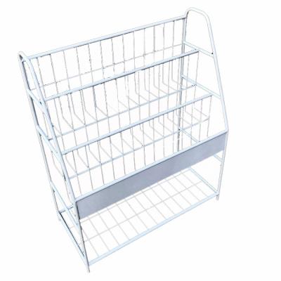 China Magazine Newspaper Succinct Display Stand/White Display Racks/Customizable for sale