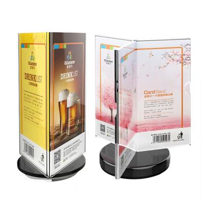 China Environmental Friendly Acrylic Rotary Table Card Branding Portable Display Dedicated Racks WYH-19011066 for sale