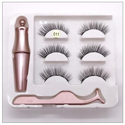 China OEM Natural False Eyelash 25 Mm C Curl Fauk Mink Eyelash Extension Magnetic Eyelash Natural Fluffy Liner Kit for sale