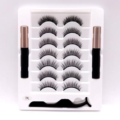 China 7 Pairs Full Strip Lashes Kit Eyelash Packaging Box Magnetic Natural False Eyelashes for sale