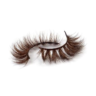 China Long 3D C Volume Natural Curl Full Mink Colored Lashes Fluffy Strip Eyelashes With Color for sale