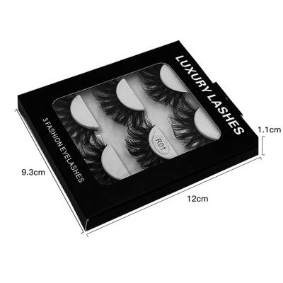 China Turkey False Eyelashes 5d Mink Eyelashes 3 Pairs Full Strip Black Natural Box Eyelashes for sale