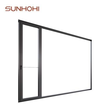 China Insulated High Transparency SUNHOHI Double Double Swing Aluminum Mosquito Net Casement Magnetic Windows Screen Glass Awning Window for sale