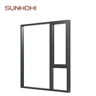 China SUNHOHI Swing Seals Thermal Break Passive House Aluminum Windows Hinge Fly Screen Burglar Proof Handle Tent Frame Narrow Windows for sale