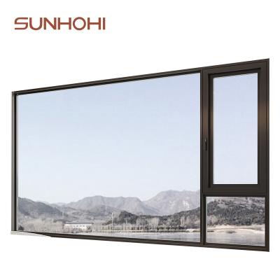 China SUNHOHI Swing Aluminum Alloy Window Profiles Mosquito Window Screen Security HOPPE Handles Energy Efficient Hurricane Proof Window for sale