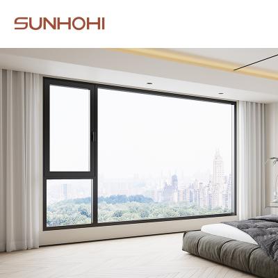 China Healthy Aluminum Swing SUNHOHI Window Screen Mesh Window Thermal Break Solution Energy Efficient Window for sale