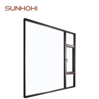 China Close Swing Aluminum Frame Breakout Windows HOPPE Thermal Energy Efficient Handle Burglary SUNHOHI Designs Double Glazing Glass Windows for sale