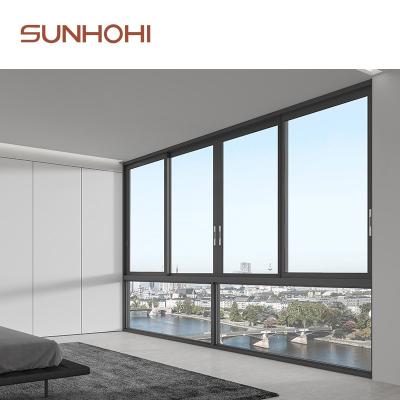 China SUNHOHI Burglar Proof Seals Aluminum Sliding Impact Sliding Window For Security Aluminum Tracks For Windows for sale