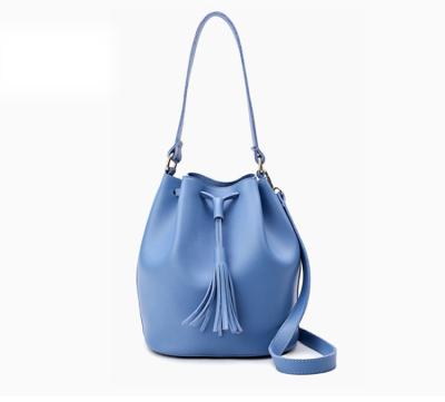 China Eco - Friendly Leather Lady Bags String Pu Women Casual Cross Shoulder - Soft Body Bucket Bag for sale