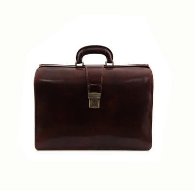 China Custom luxury party leather office briefcase for man big leather bag genuine brown doctor men messenger shoulder bags for sale