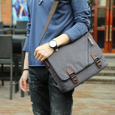 China 2021 Vintage Retro Men's Canvas 2021 PU Canvas Briefcase Male Bag Men Large Laptop Handbags Men's Leather Black Handbags for sale