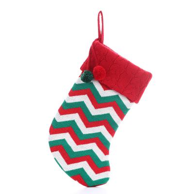 China E-commerce Available Fast Goods Christamas Decoration Sample Shipping Christmas Decoration Striped Deer Stockings Knit 2021 for sale