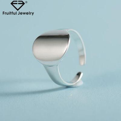 China Silver Jewelry Mens Silver Ring Round Plain White 925 Sterling Silver Ring for sale