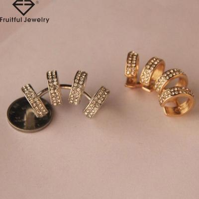 China 2021 Vintage Fashion Earrings No Hole C Shape Diamond Alloy Minimalist Jewelry Ear Clip For Women for sale