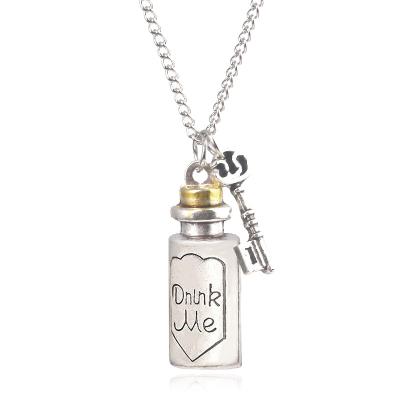 China FASHIONABLE Unique Women Personalized Customizable Mushroom Key Bottle Anime Jewelry Couples Pendant Necklace for sale