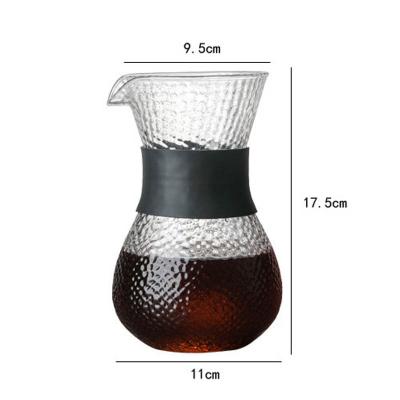 China Borosilicate Glass Coffee Pot 400ml 600ml Sustainable Classic Glass Coffee Dripper Jar With Silicone Sleeve for sale