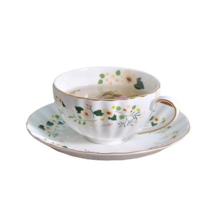 China Viable Custom Made Northern European Bone China Tea Cups Saucers In Style Coffee Cup Tea Set With Saucer And Saucer for sale