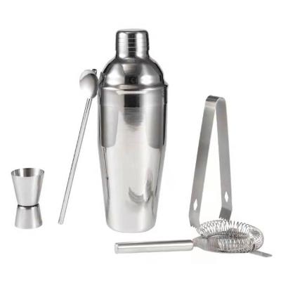 China Luxury Custom Bar Stocked Bar Tools Bartender Kit Stainless Steel Color And Logo Shaker Cocktail Canister Set Professional Accessories for sale