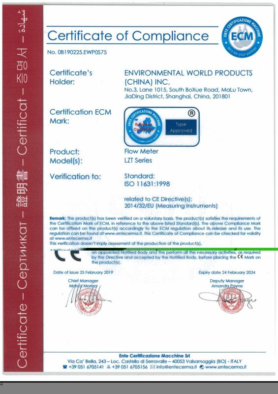 CE - Environmental World Products (China) Inc.