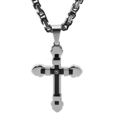 China New XISHUO FASHION Hot Sale Necklace For Men Jesus Crystal Cross Pendant Necklace Gold Silver Cross Necklace Fashion Jewelry for sale