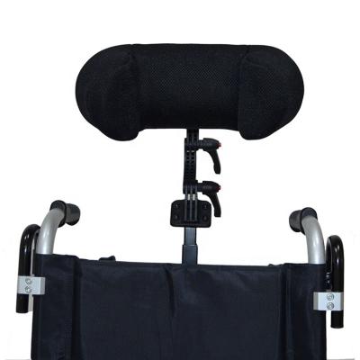 China Head Light Weight Rest Height Adjustable Wheelchair Parts Electric Wheelchair Aluminum Headrest for sale