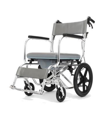 China Good Quality Comfortable Lightweight Aluminum Folding Shower Commode Wheelchair With Toilet for sale