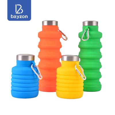 China Sustainable Collapsible Sports Water Bottle BPA Free Silicone Eco Friendly Cold Bike Drinking 500ml for sale