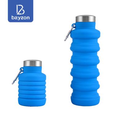 China Siliocin Viable Collapsible Collapsible Water Bottle Sports Outside Eco Friendly 500ml/17oz BPA Free for sale