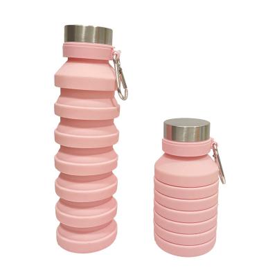 China Viable Collapsible Collapsible Water Kettle BPA Free Silicone Water Bottle Smart Cold Bike Drinking 600ml/20oz for sale