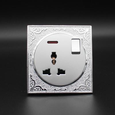 China British Standard Silver Color Wall Switch Socket 13A Multiple Socket Outlet for sale