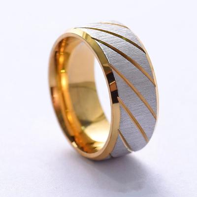 China Wholesale Custom Popular Twill Sand Stainless Steel Horizontal Ring FASHIONABLE Ring Fashionable Men And Women for sale